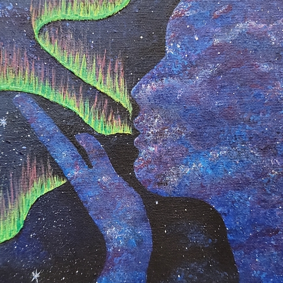 Aurora Borealis Acrylic Hand Painted Sky Painting - Picture 4 of 6